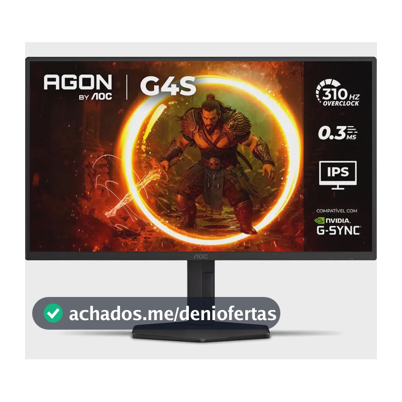 Monitor Gamer AOC AGON G4S 25" 310Hz 0.3ms HDR400 IPS Base Ajustável 25G4S/P Preto