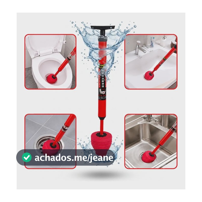 Desentupidor Manual Alta Pressão Vaso Sanitário Pia Ralo