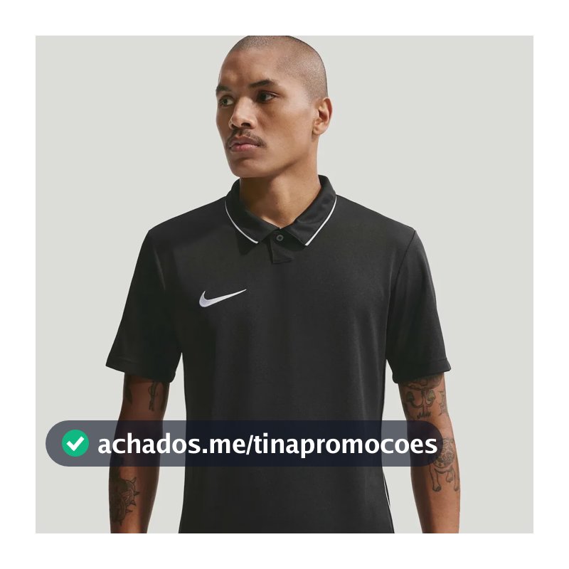 Camisa Polo Dri-fit Nike Park26 Masculina Preto/branco M