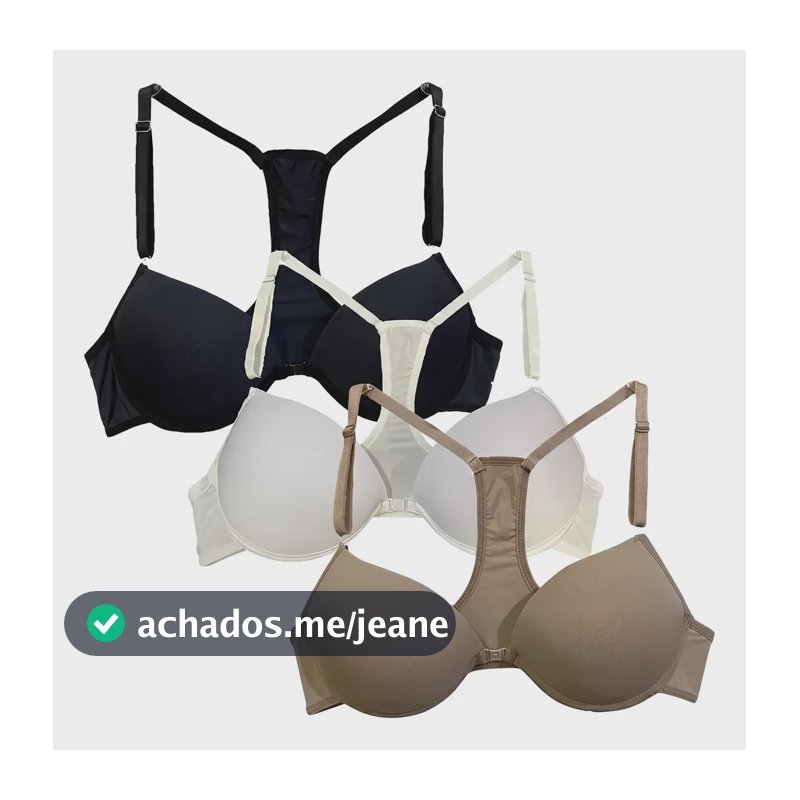 Kit 3 Sutian Soutien Nadador Com Bojo Atacado Cores Básicas