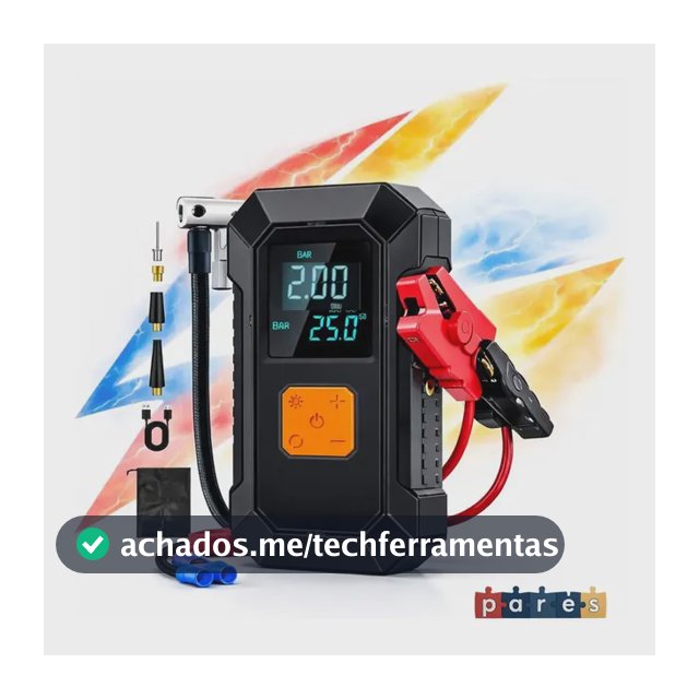 Auxiliar De Partida Pares Com Compressor De Ar Portátil E Power Bank Para Carros