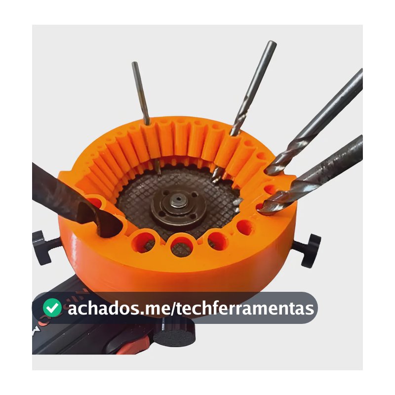 Gabarito Afiador de Broca Marques Impressões 3D Esmerilhadeira 125mm Laranja