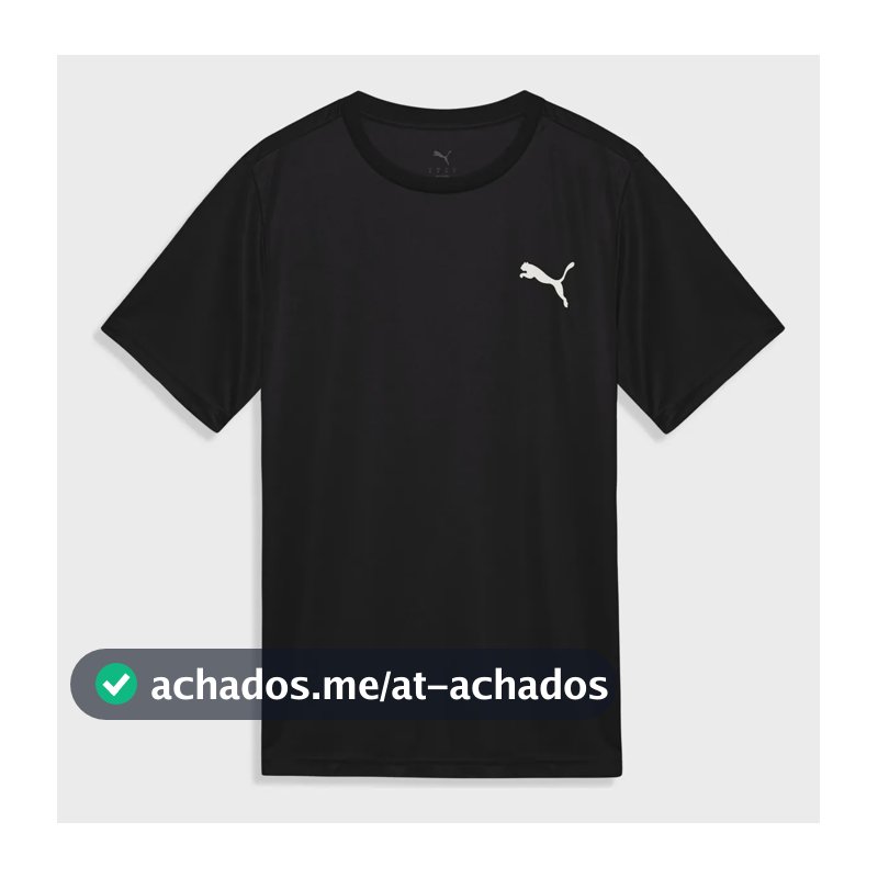 Camiseta Ess Small Puma Logo Poly Tee Masculina Puma Preto G