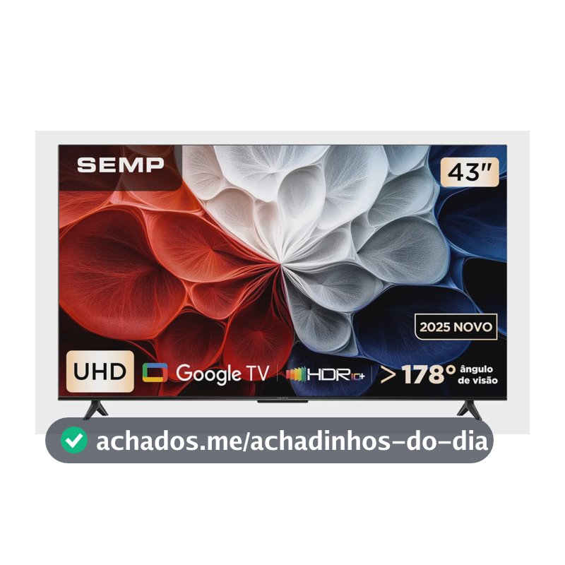 Smart Tv Semp 43 Polegadas Led Hva 4k S62 Wifi Bluetooth Google Tv 3 Hdmi Hdr10+ Dolby Audio 43s62