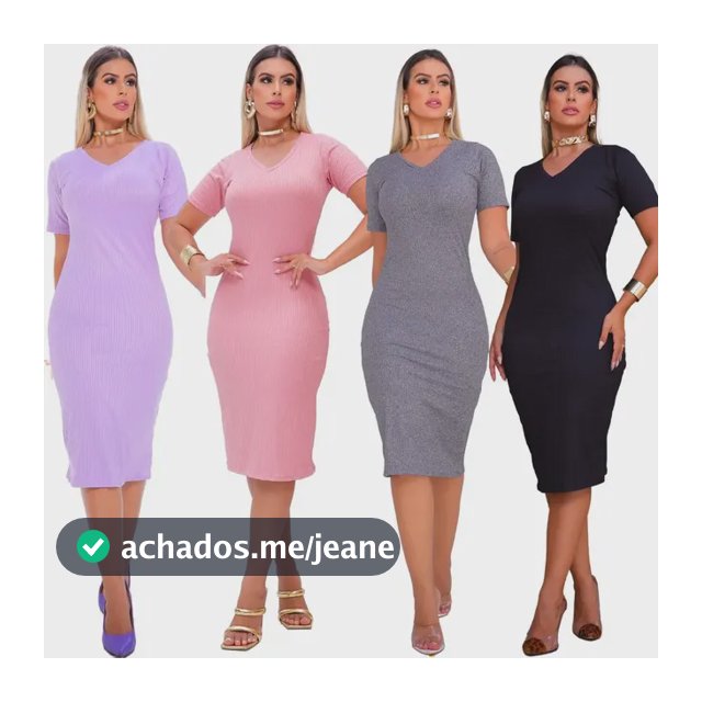 Kit 4 Vestidos Atacado Tubinho Evangélico Social Casual