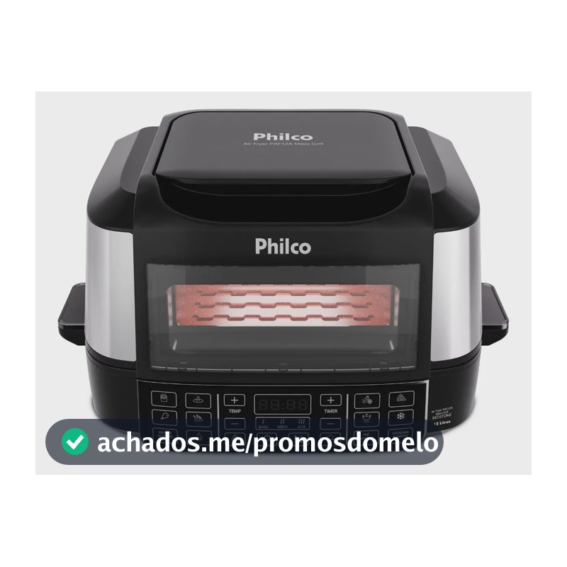 Fritadeira Air Fryer Philco Paf12a Preto Com Acabamento Em Inox