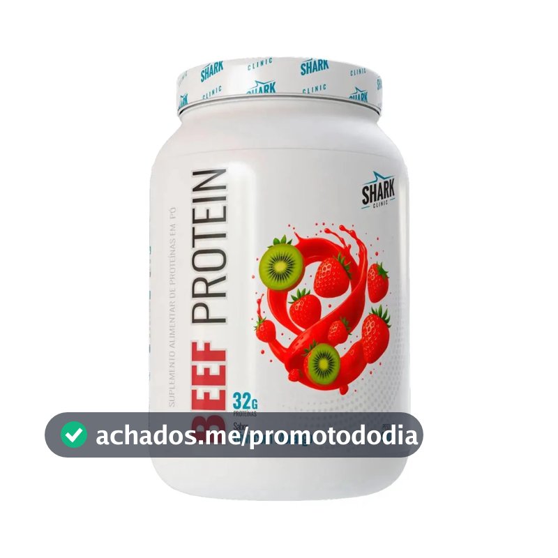 Proteína Shark Pro Beef Isolado Hidrolisado Morango Kiwi em pó x 900g