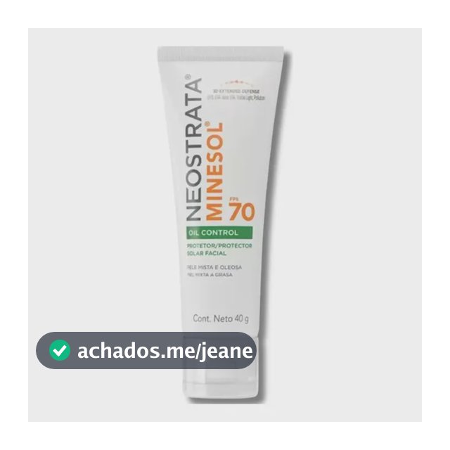 Protetor Solar Facial Neostrata Minesol Oil Control Sem Cor FPS 70, 40g