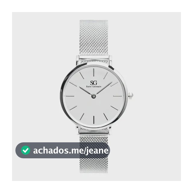 Relógio Prateado Feminino Saint Germain Harlem Silver 32mm Fundo Branco