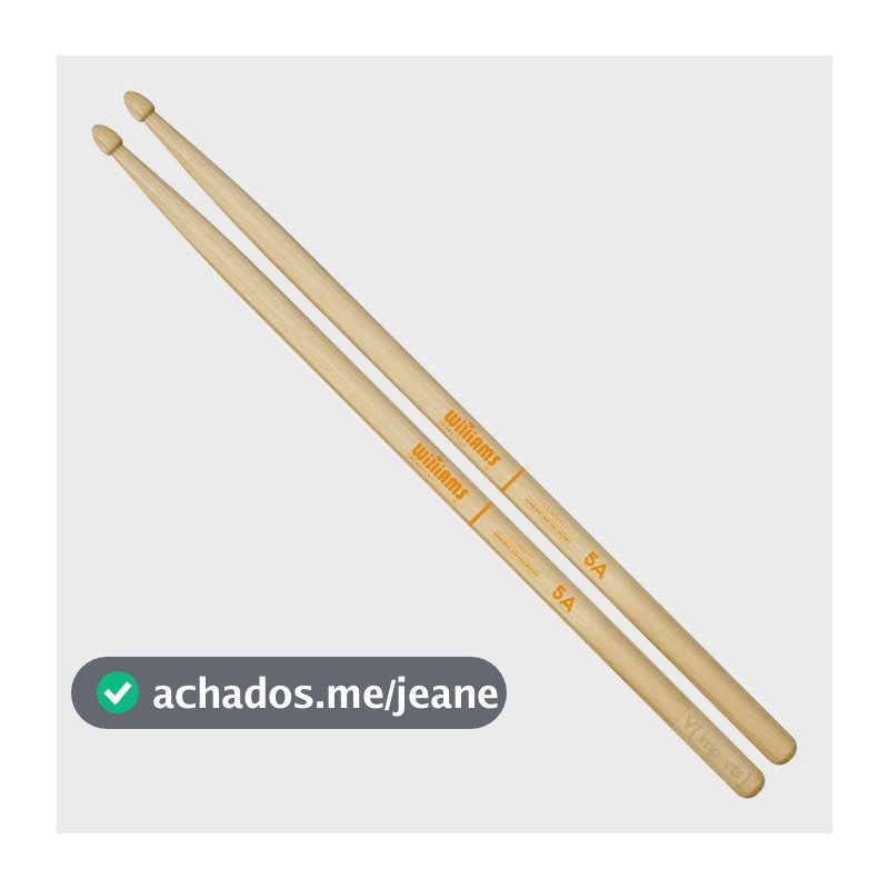 Baqueta Williams American Hickory (par) Cor Nude Tamanho 5A