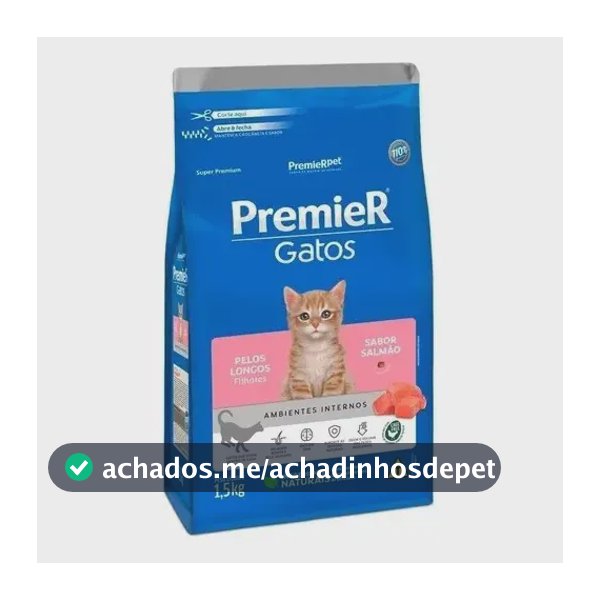 Ração Premier Amb Inter Pelo Longo Gato Filhote Salmão 1,5kg