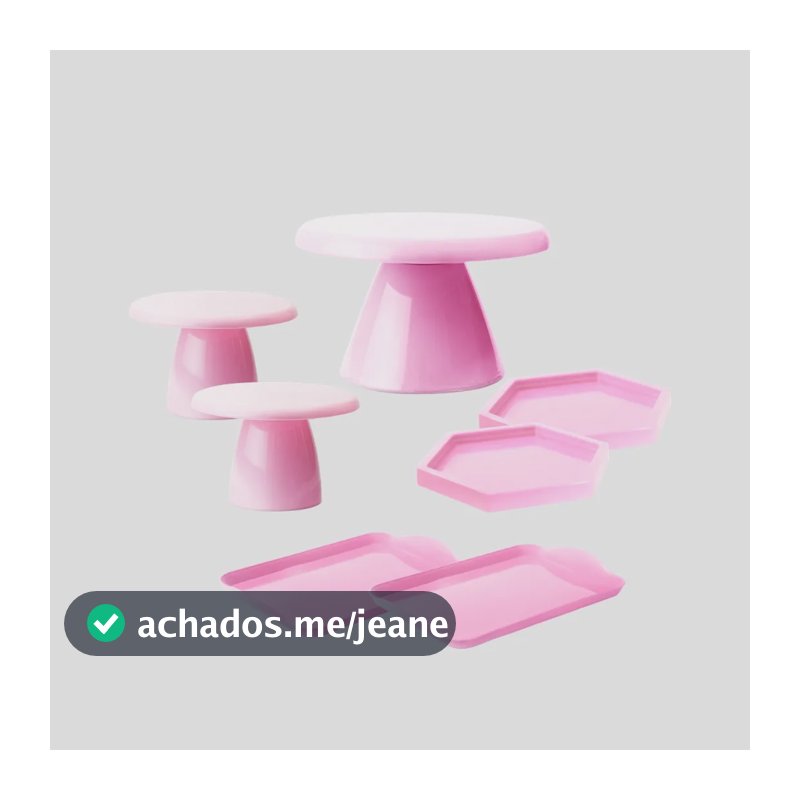 Kit 1 Boleira Slim , 2 Mini Cake, 2 Band 20x13, 2 Sextavada Rosa