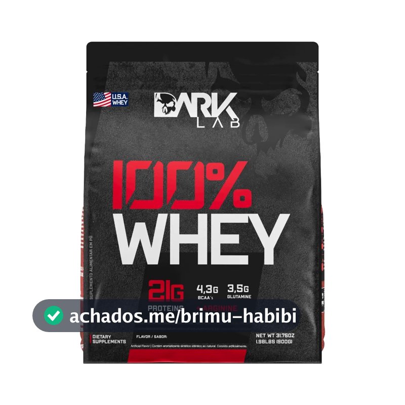Whey Protein Concentrado 100% 900g Refil Dark Lab Sabor Morango