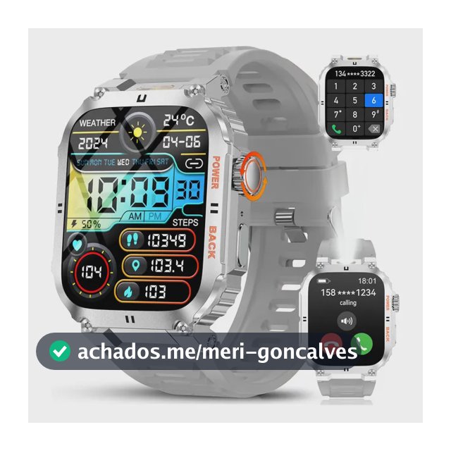 Smartwatch Masculino Esportivo Jooeniok Hw57 Ip68 Prateado Milanês Cinza