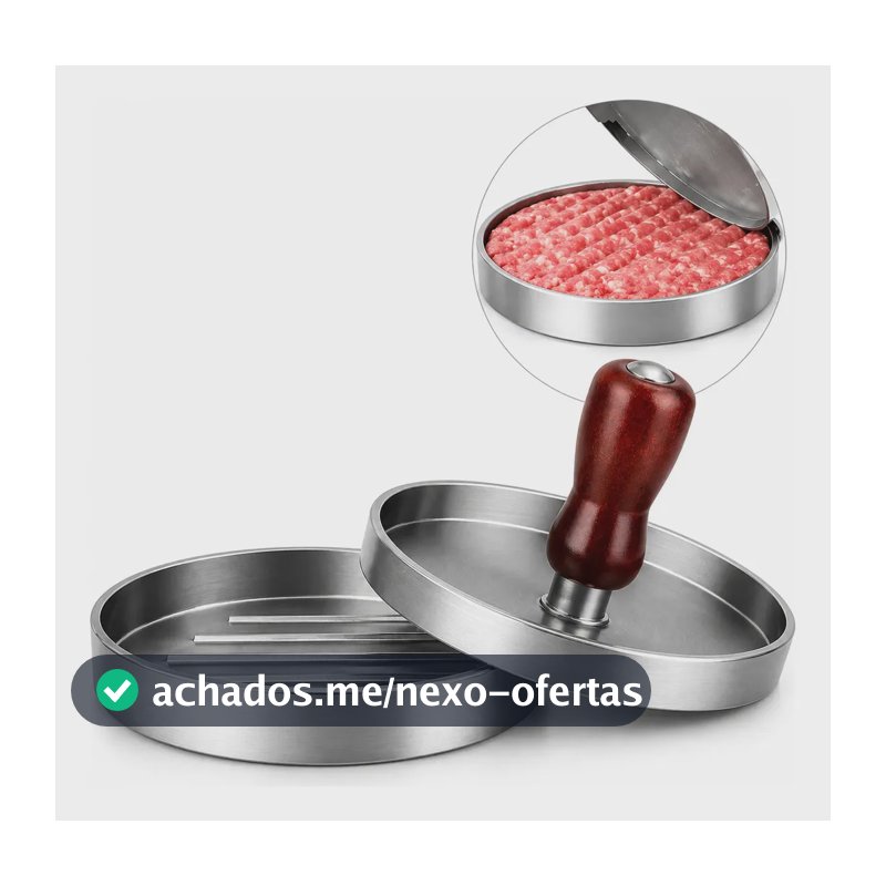 Molde Para Hambúrguer Caseiro Forma De Alumínio Multiuso Prateado