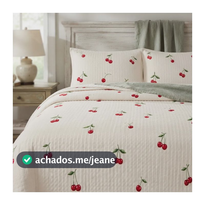 Colcha Cobre Leito Premium  King Piquet Branco Cereja Branco