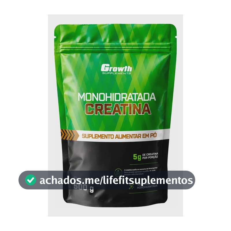 Creatina Monohidratada 500g Pouch - Growth Supplements Sem Sabor
