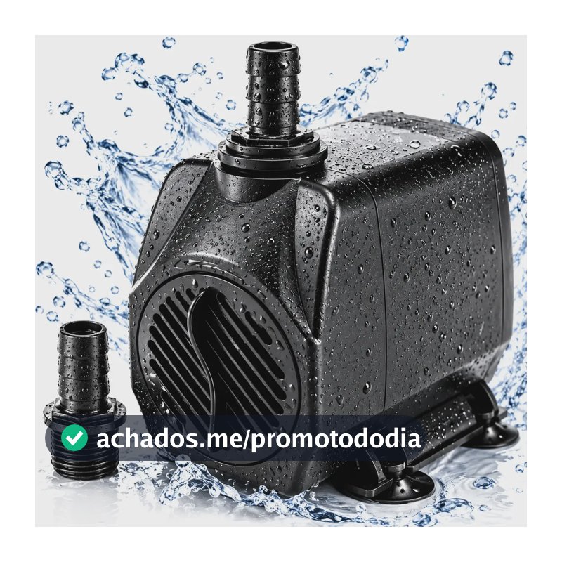 Bomba Submersa 2500 L/h Bombinha 2,7m Lagos Recalque Fontes Aquários Cascata Chafariz Motor Água Doce Salgada Marinho Fonte Hidroponia Aquaponia