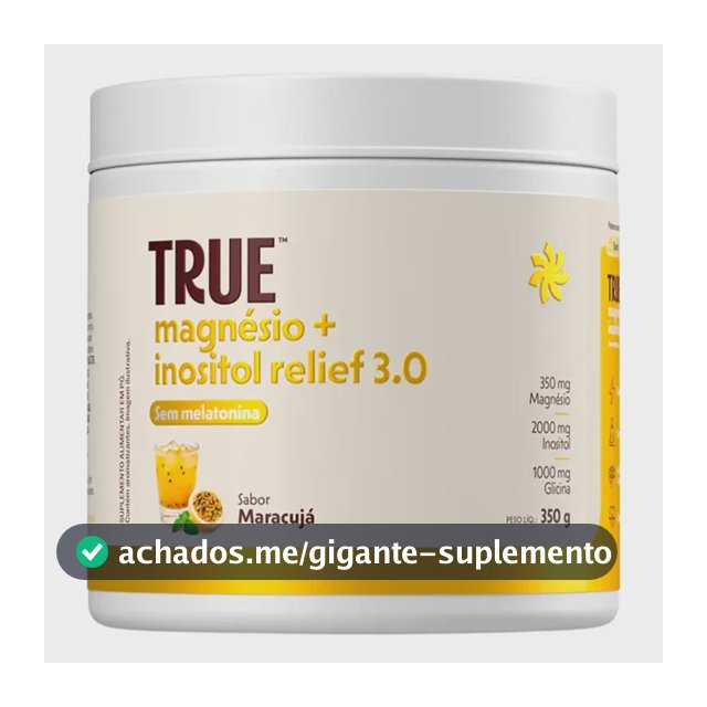 True Magnésio + Inositol 3.0 True Source Sem Melatonina 350g Maracujá