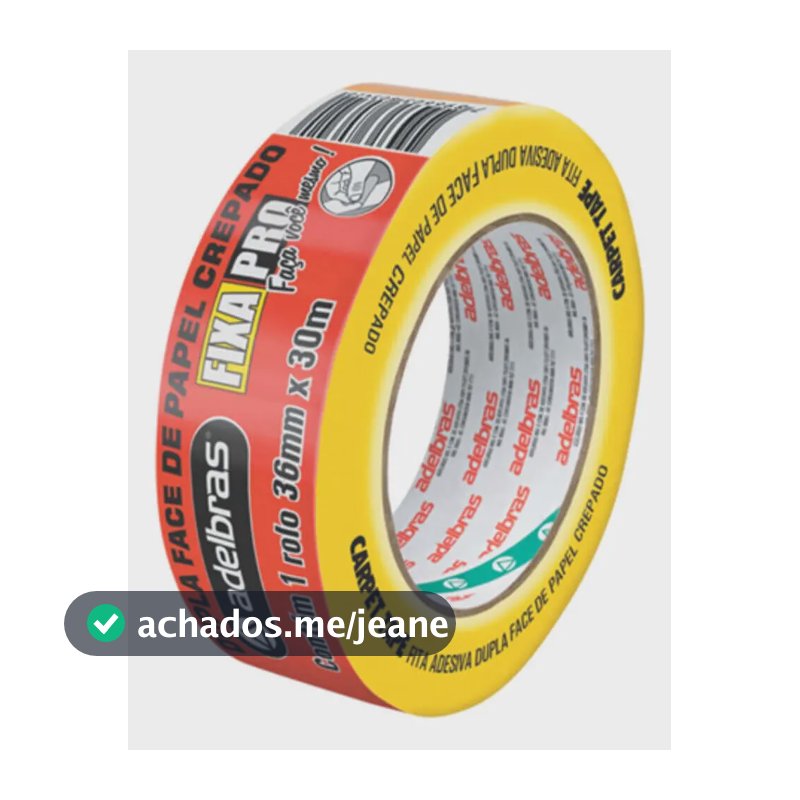 Fita Dupla Face Adelbras 36mm x 30m Para Carpetes e Tapetes