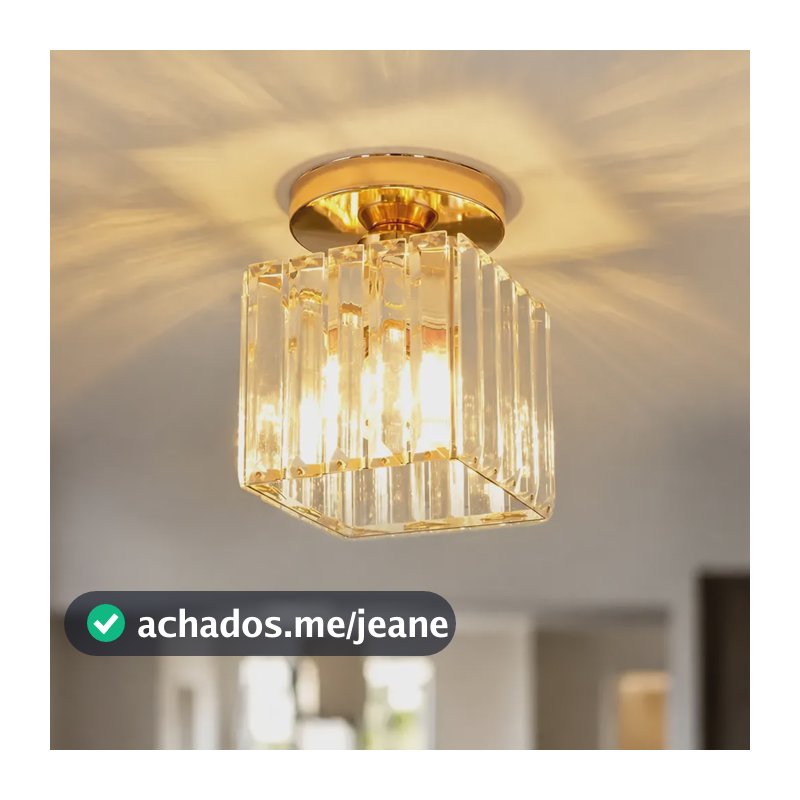 Luminária De Cristal Minimalista No Estilo Americano 110v - 220v Dourado - 1