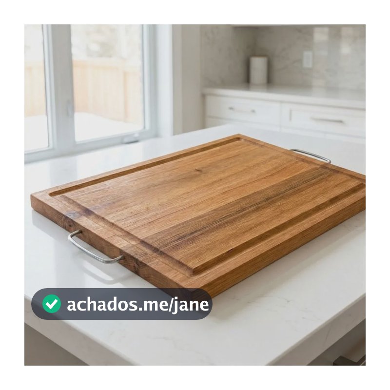 Tabua De Carne Churrasco Com Alça Grande 32x40 Madeira Dura