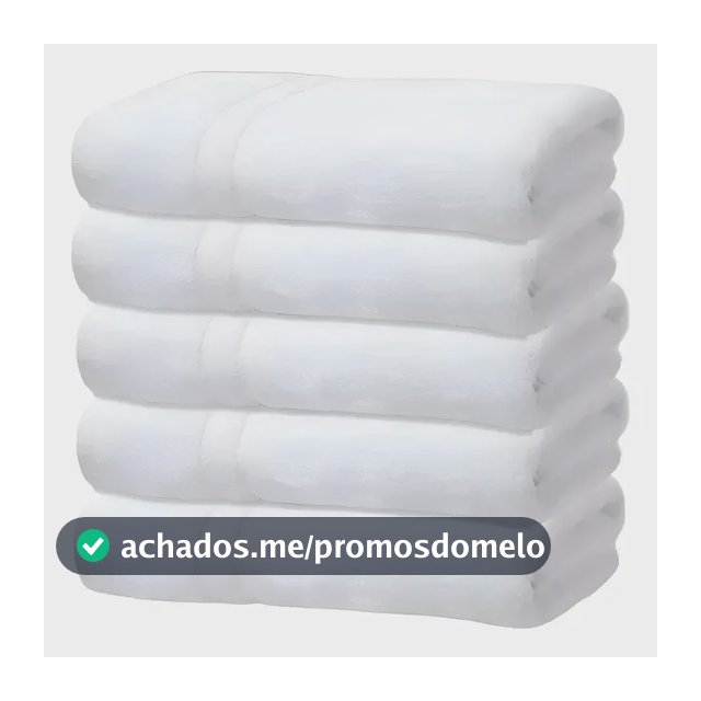 Kit 5 Toalhas Banho Gigante Grossa Hotel Luxo 75x150cm 480g Branco Hotel