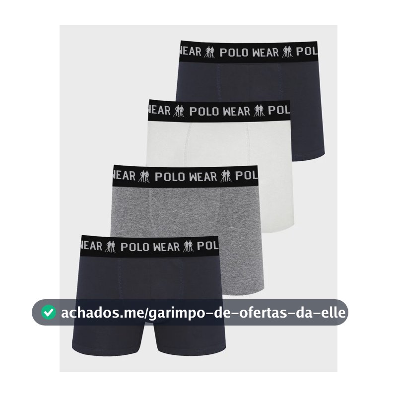 Kit 4 Cuecas Algodão Polo Wear Sortido Sortido Liso M