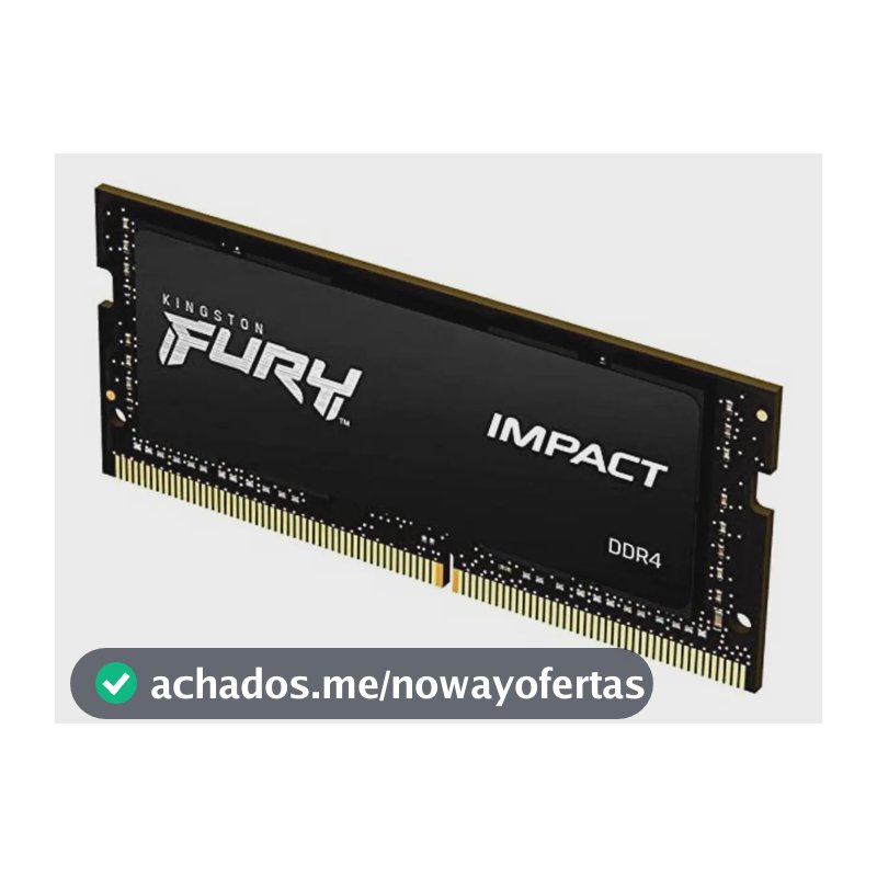 Memória RAM Para Notebook DDR4 8gb 3200Mhz CL20 Kingston Fury Impact KF432S20IB/8 Gamer Sodimm Preto