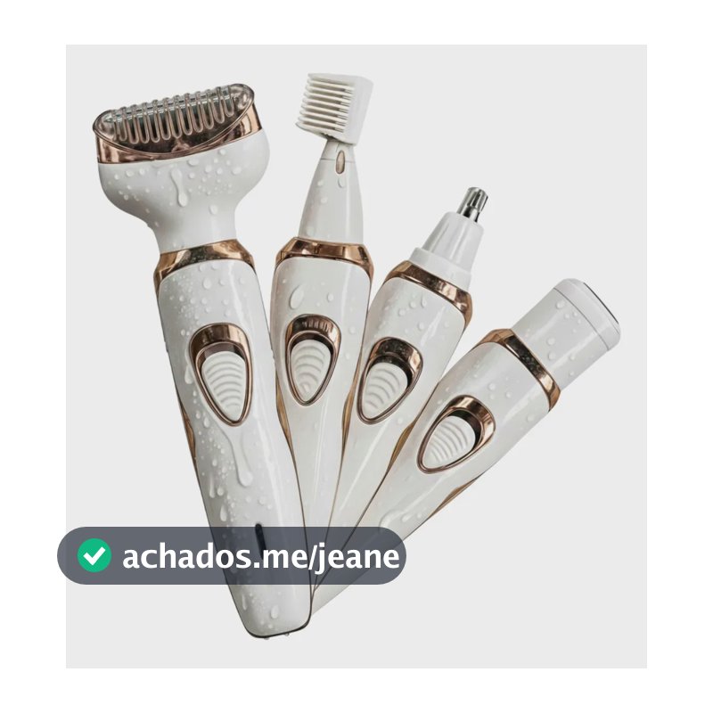Depilador Elétrico Feminino 4 Em 1 Pelos Íntimos Axila Nariz Branco
