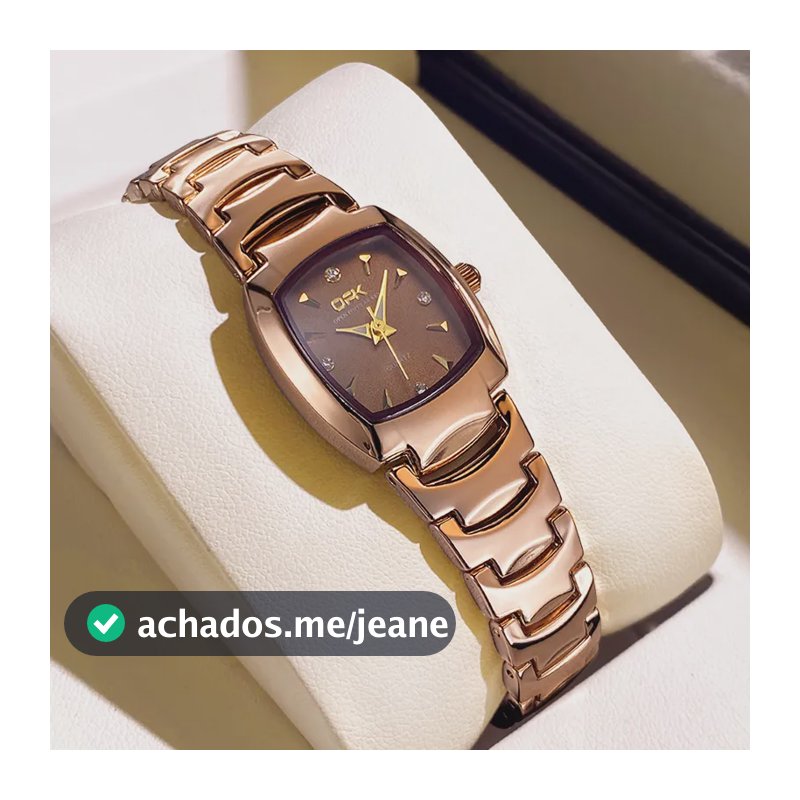 Relógio Feminino Original Opk 8112 Quartzo A Prova D'água Rosa-dourado
