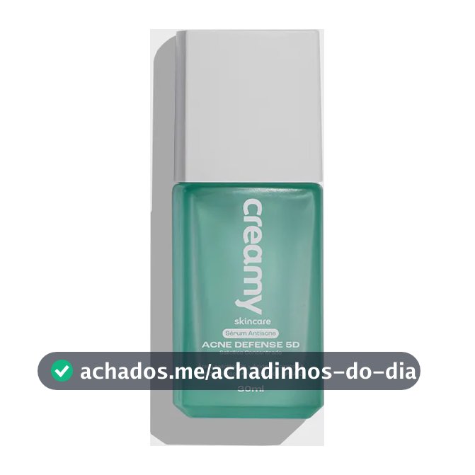 Creamy Skincare Sérum Antiacne Acne Defense 5d 30ml | Salicílico Concentrado, 5 Defesas Contra A Acne, Trata De Pele Acneica, Controla A Oleosidade, Diminui Brilho Excessivo | Uso Noturno E Diurno