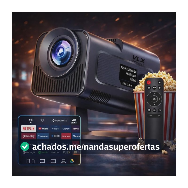 Projeto Hy320 Smart TV Android 11 WiFi6 Lumens Full HD 4K Mini Projeto Portátil Preto com Controle Remoto Bluetoth Cinema Em Casa Indobest
