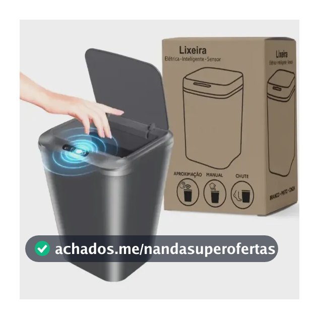 Lixeira Automática Sensor Recarregável Escritório
