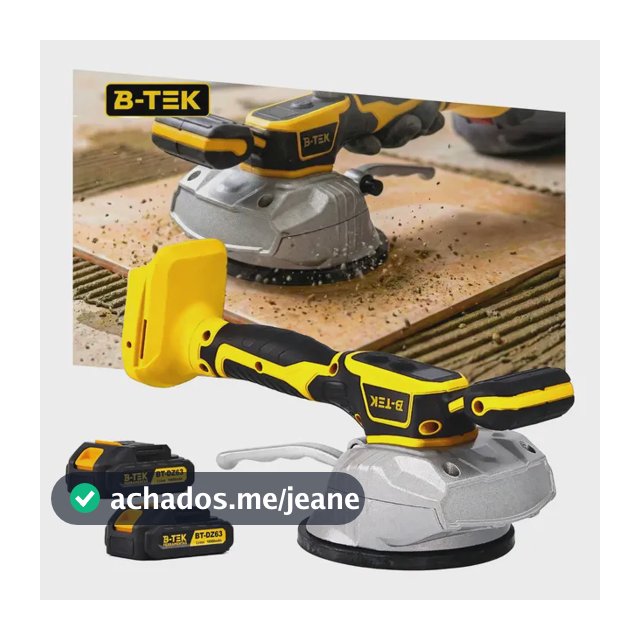Máquina De Assentar Piso Porcelanato 21V B-TEK DZ-60 Profissional Vibratória Ventosa 130mm 2 Baterias Sem Fio Até 120kg 8 Velocidades Brushless Para Obra Pedreiro Cerâmica