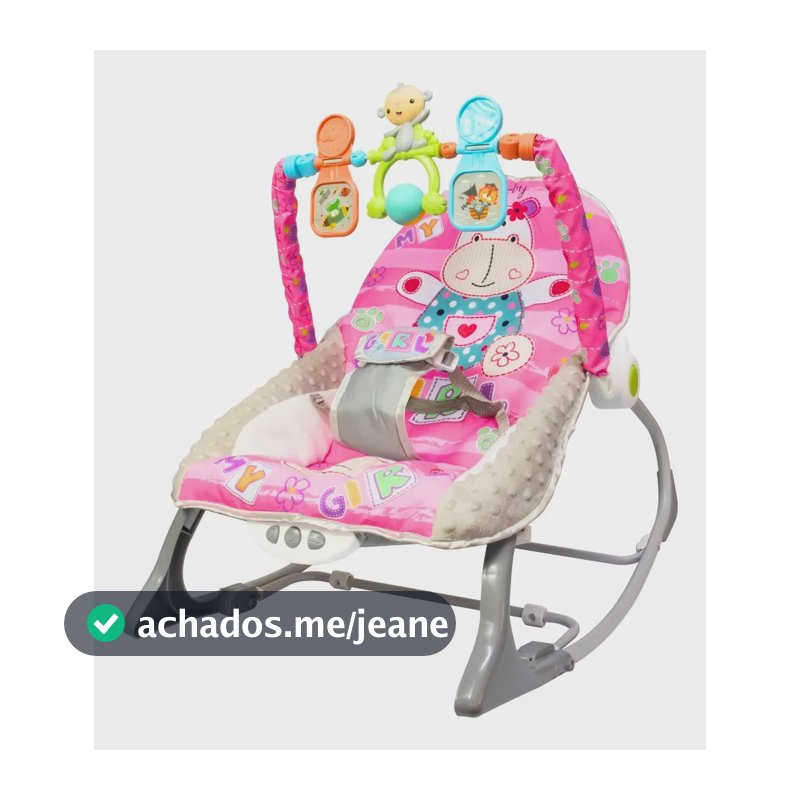 Cadeira de Descanso Bebê Balanço Musical Vibratória Reclinável Mobile C/Cinto 0 a 18kg - KaBaby Rosa