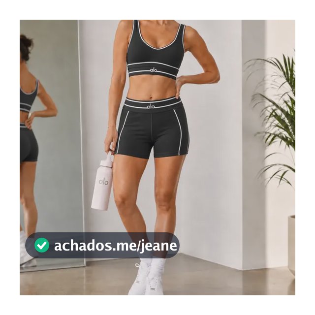 Alo Conjunto Top E Short Poliamida Material Incrivel Preto G-gg