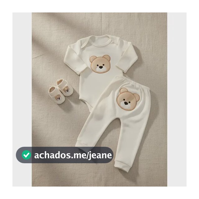 Roupa Bebe Body + Mijão + Sapatinho Bordado Conjunto 3 Peças
