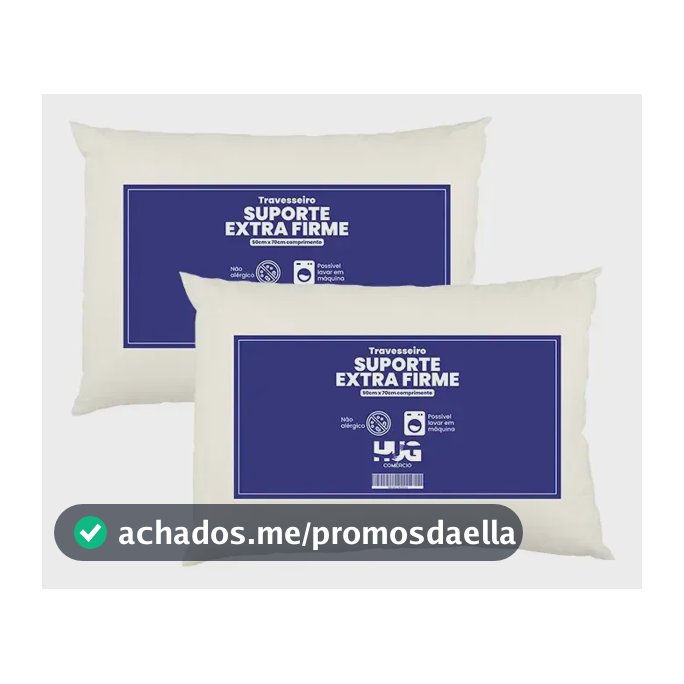 Kit 02 Travesseiro Hug Antialérgico Extra Firme 50cm 70cm