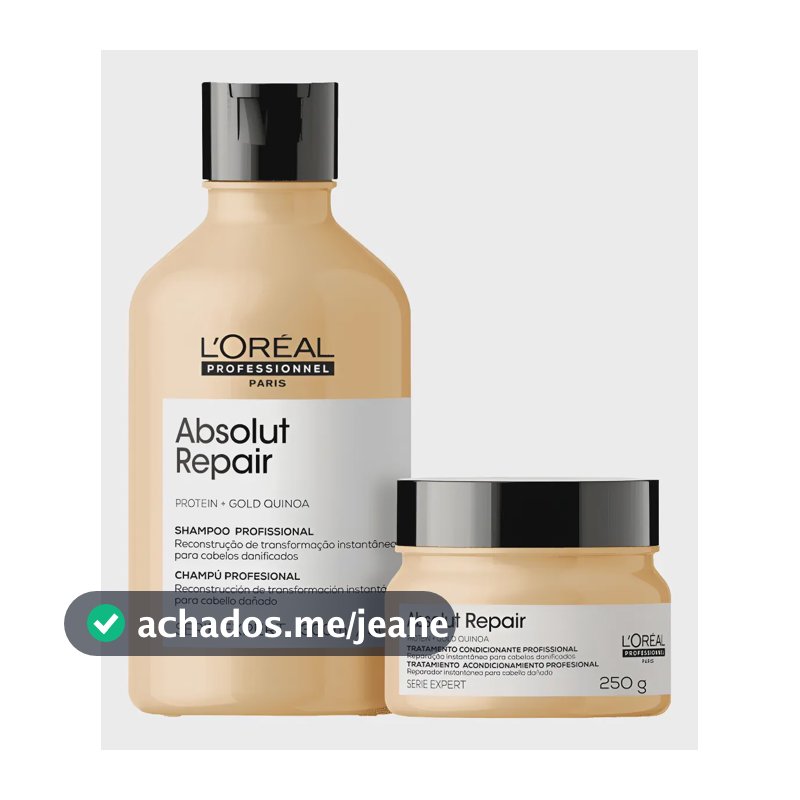 Kit Gold Quinoa Protein Shampoo 300 E Máscara 250 - L'oréal