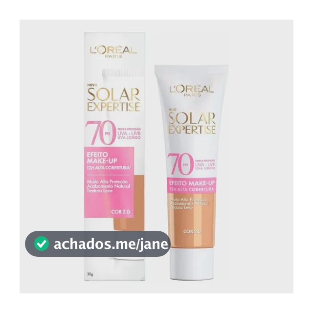 Protetor Solar Facial com Cor FPS 70 Alta Cobertura - L'Oréal Paris Solar Expertise Efeito Make Up 30g
