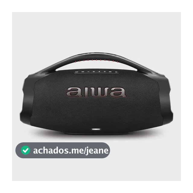 Caixa De Som Boombox Aiwa AWS-BBS-01-B 200w IP66 30hs De Bateria