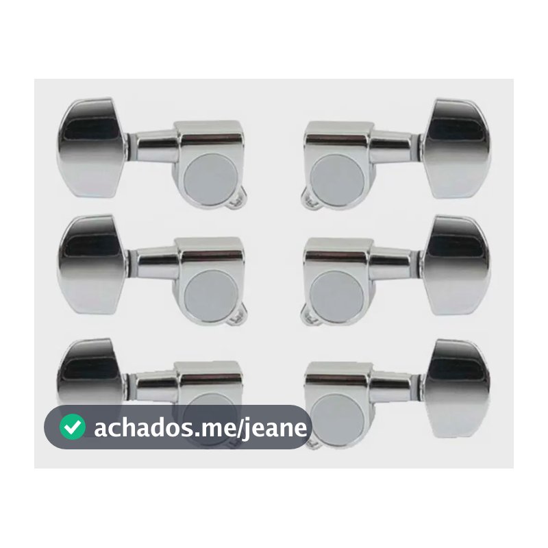 Tarraxa P/ Violao Guitarra 3+3 Smart Blindada Cromada Tsmbl