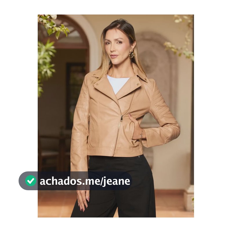 Jaqueta Fem. Biker Pu Facinelli 640452 Kaqui P Liso