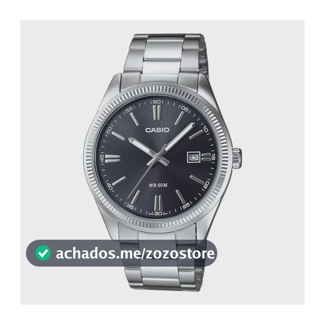 Relógio de pulso Casio Analógico com corria de aço inoxidável cor prateado - fondo preto