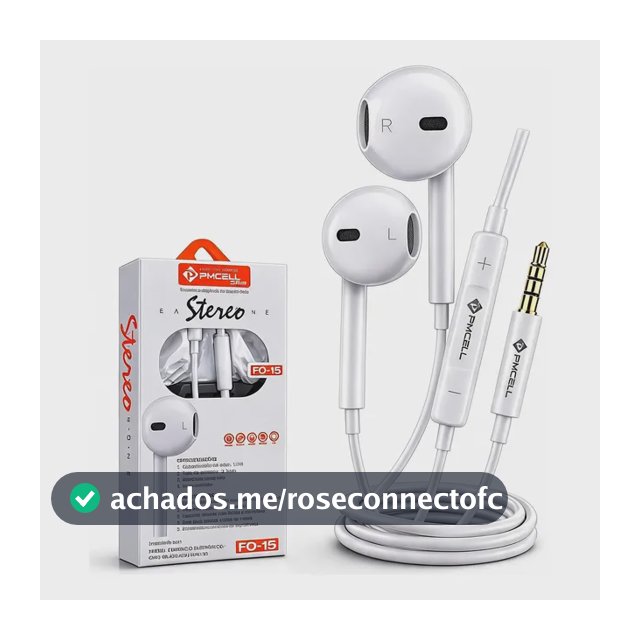Fone De Ouvido P2 Pmcell Fo-15 Slim Com Microfone Branco