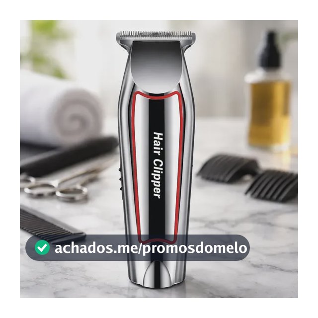 Maquina Cortar Cabelo Aparar Barba Kemei Km-032 Acabamento Prateado 127/220v