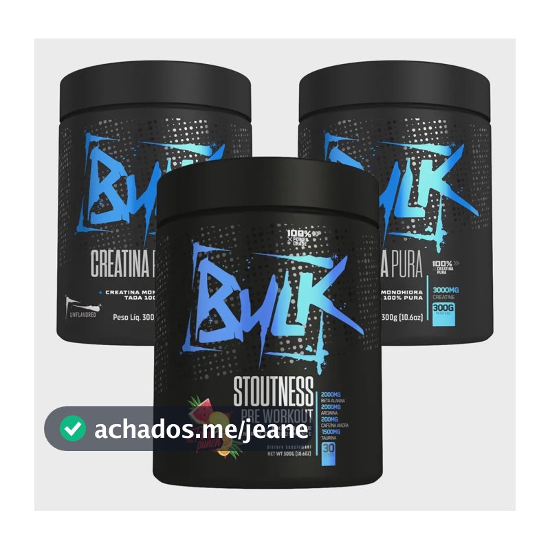 Kit 2x Creatina 100% Pura 300g + Pré Treino Stoutness 300g