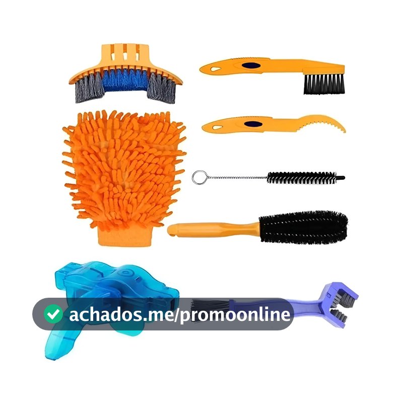 Kit Escovas Completo Para Limpeza Bicicleta Bike 8 Peças