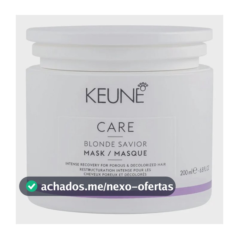 Keune Care Blonde Savior Máscara 200ml Recuperação para Cabelos Loiros